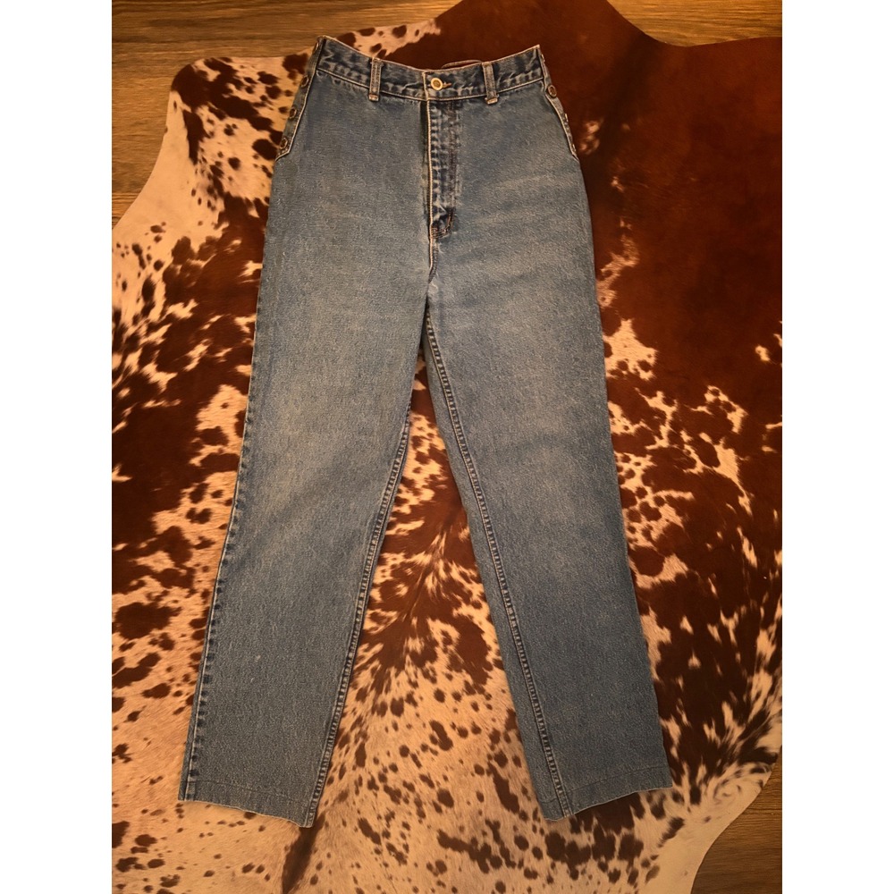 Vintage Lawman Western High Rise Button Hip Bootcut Jeans Medium Wash size 25